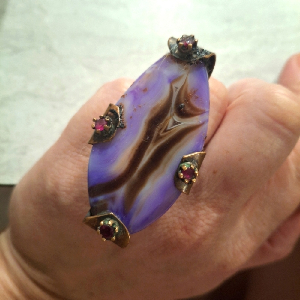 Purple Agate Ring